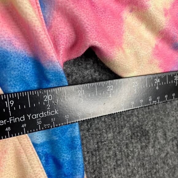 Tie-Dye 1/4 Zip Pullover Womens Size L Pink Blue Multicolor Casual Top Oversize - Picture 3 of 9
